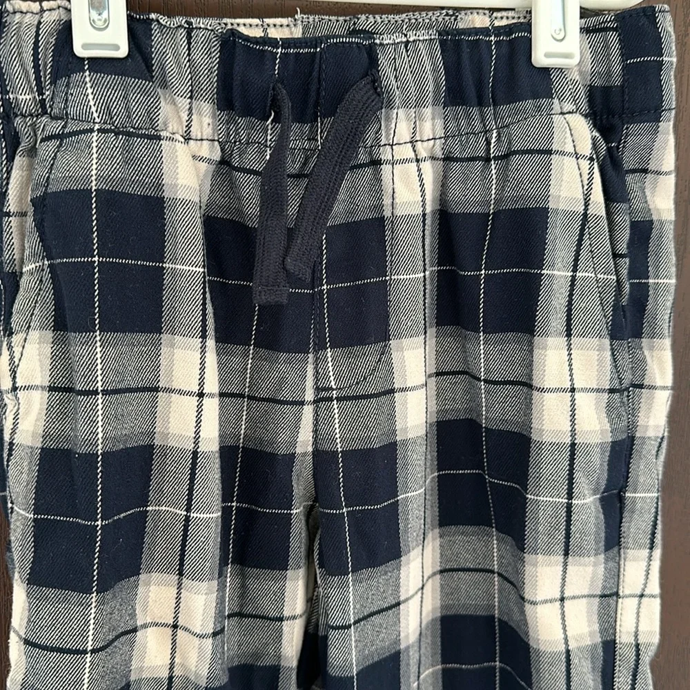 3/$15 H&M Plaid Pull-On Pants Size 5T Blue Gray Checkered Casual Kids Pants - Picture 2 of 5